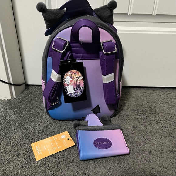 Her Universe Kuromi Witch Fuzzy backpack and mini wallet - Picture 2 of 2